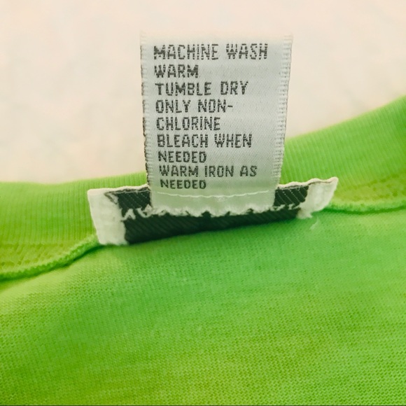 80s Nancy Keegan Lime T-Shirt Drawstring Pockets - Picture 8 of 11